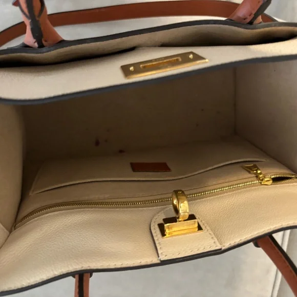 Louis Vuitton Tuffetage On My Side MM Cream and Tan Satchel - Picture 13 of 14